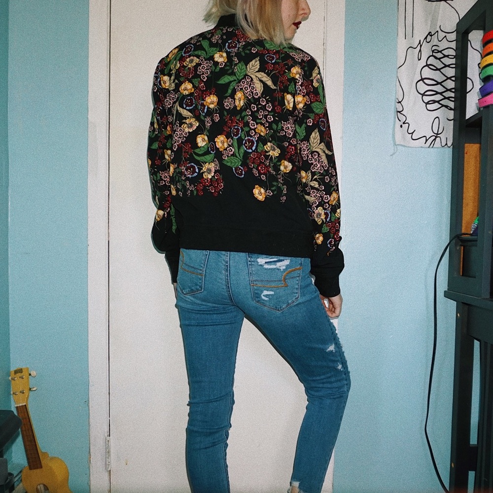Flower printer bomber jacket - Picture 6 of 8
